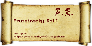 Pruzsinszky Rolf névjegykártya